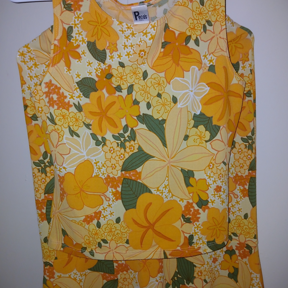 Pecos Floral Sleeveless Top - Yellow and Green